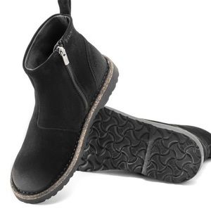 New Birkenstock Melrose Black Suede Leather Boot Size 38